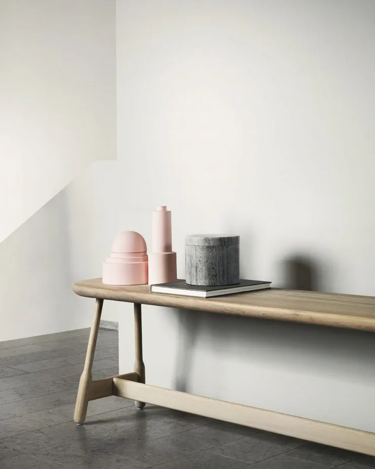 Banc Albert 160 cm, Chêne huilé blanc Massproductions