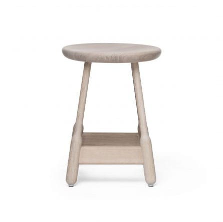 Chaise de bar Albert 50 cm - Chêne huilé blanc - Massproductions