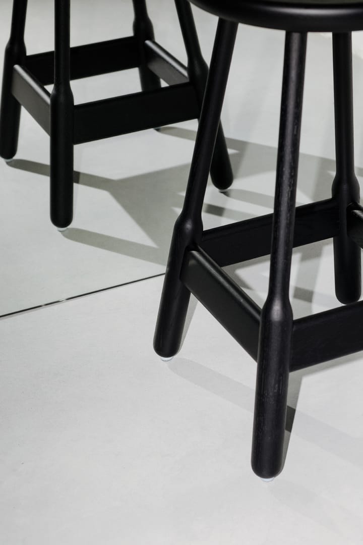 Chaise de bar Albert 50 cm - Chêne teinté noir - Massproductions