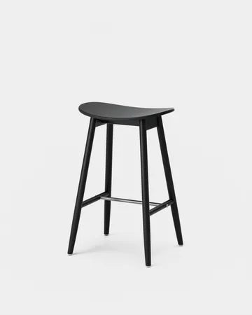 Chaise de bar Icha 65 cm - Hêtre teinté noir  - Massproductions