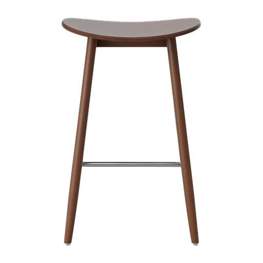 Massproductions Chaise de bar Icha 65 cm Hêtre teinté noyer
