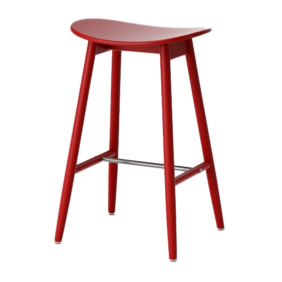 Chaise de bar Icha 65 cm - Hêtre verni rouge - Massproductions