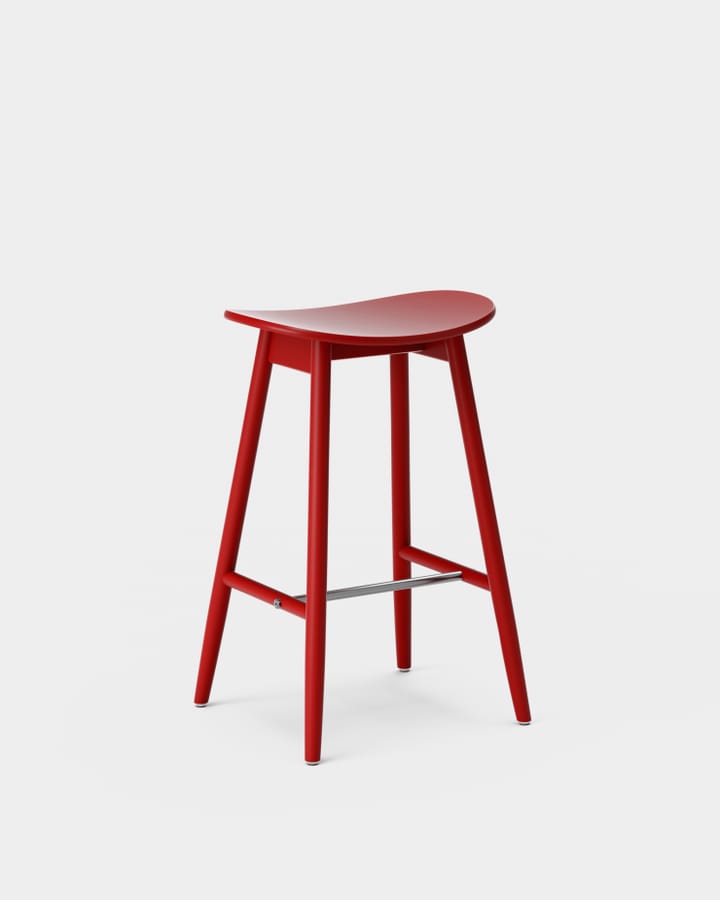 Chaise de bar Icha 65 cm - Hêtre verni rouge - Massproductions