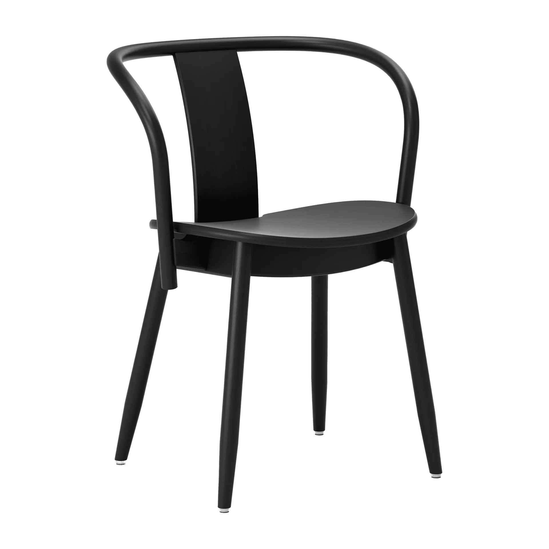 Chaise Icha, Hêtre teinté noir  Massproductions