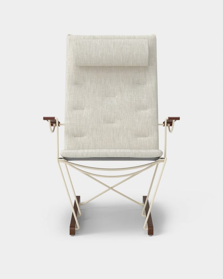 Chaise longue Spark, ivoire-hêtre teinté noyer - Romo Ruskin Quill 7757/10 - Massproductions
