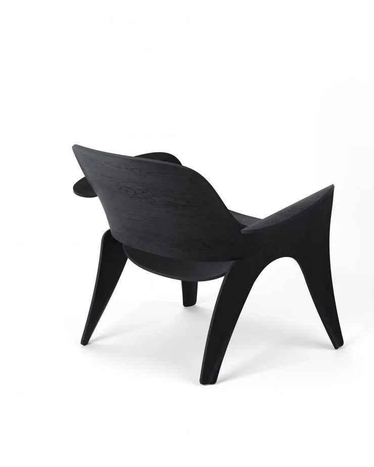 Chaise Rose, Chêne teinté noir Massproductions