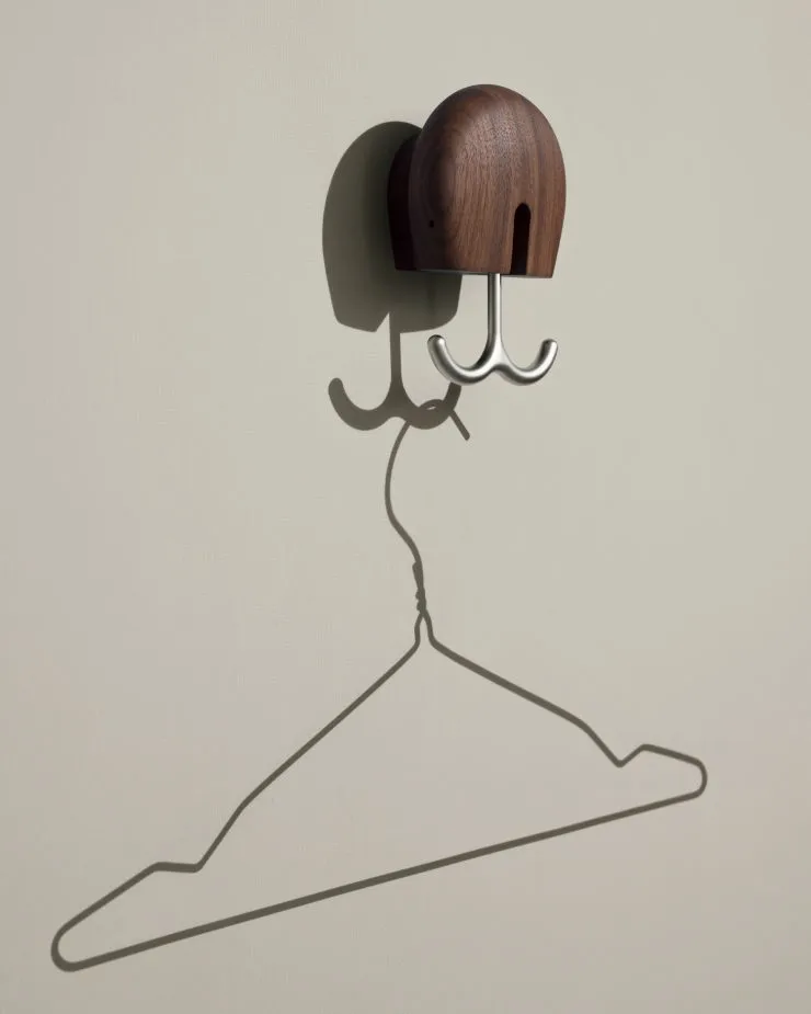 Crochet mural Hercule, Noyer huilé Massproductions