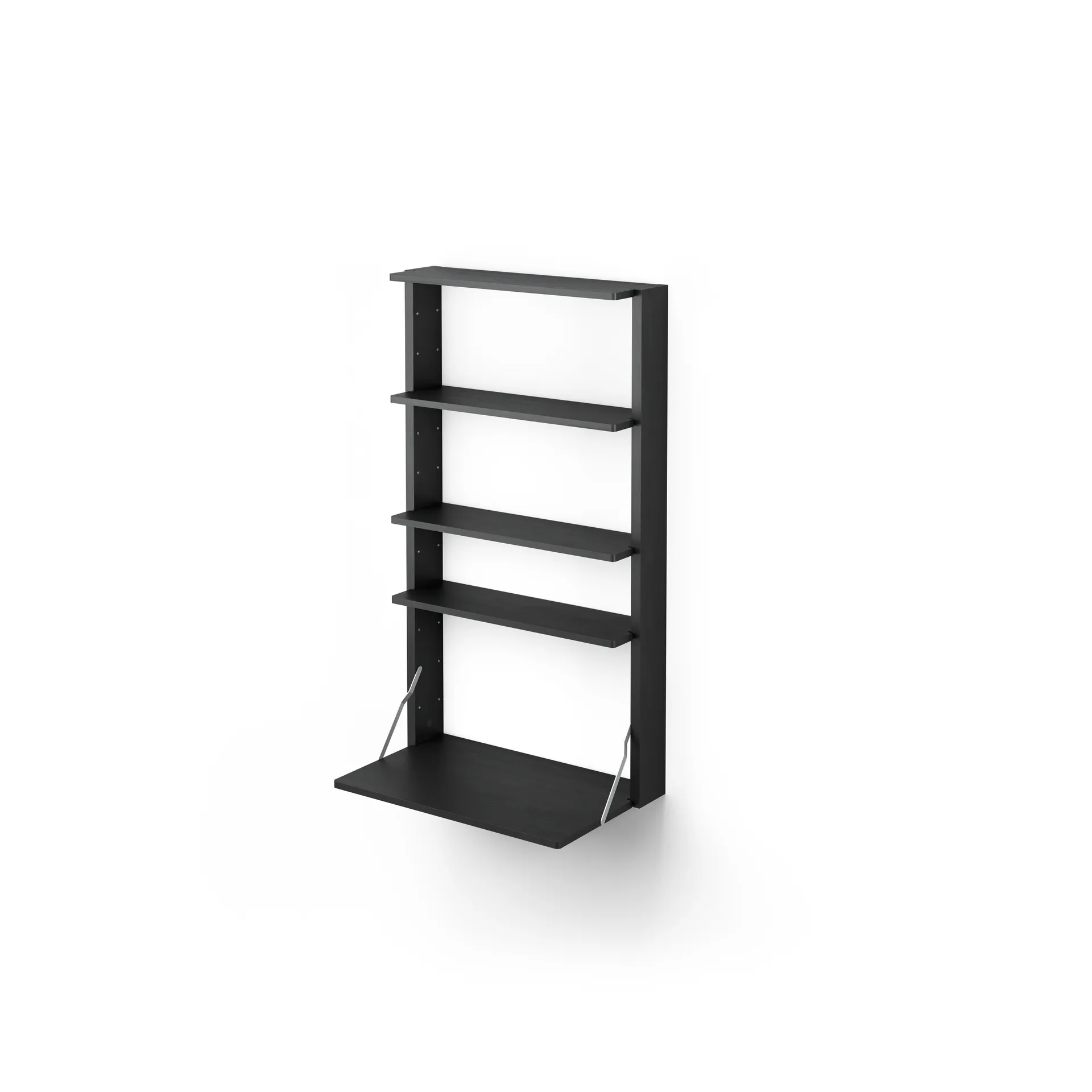 Massproductions Étagère murale avec bureau Gridlock - M1-A4-0-D Black stained Ash