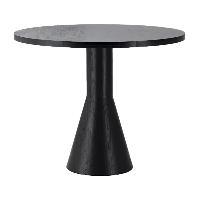 Table à manger Draft Ø88 cm, Frêne teinté noir Massproductions