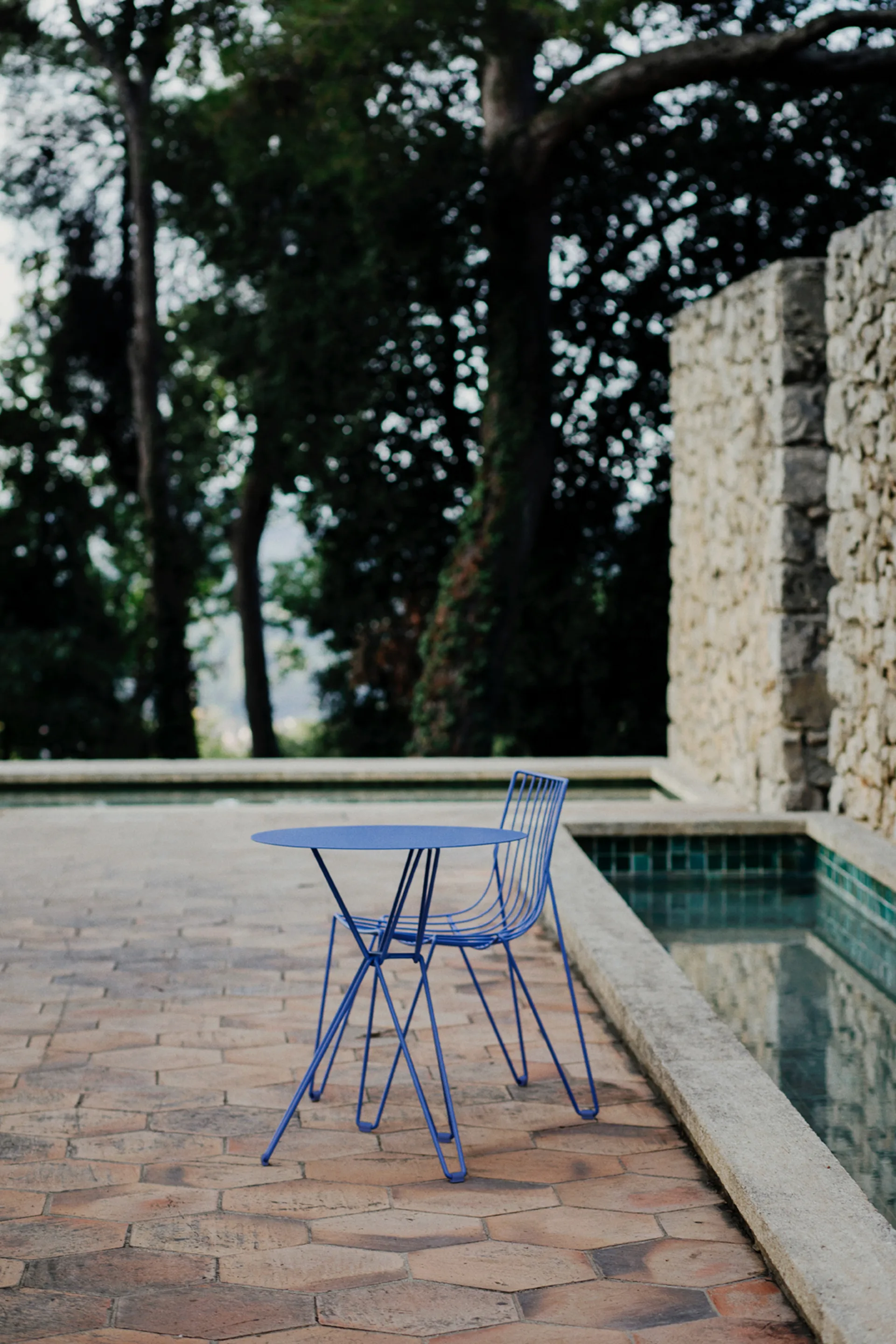 Table bistrot Tio Ø 60 cm, Overseas Blue Massproductions