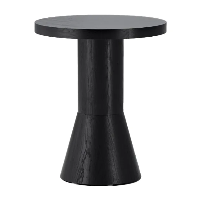 Table Draft Ø40 cm, Frêne teinté noir Massproductions