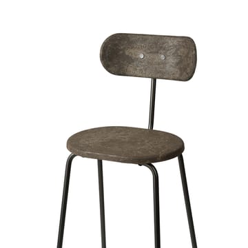 Chaise de bar Earth - coffee, h. 69, structure en acier noir - Mater