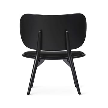 Chaise longue The Lounge Chair - cuir noir, support en hêtre laqué noir - Mater