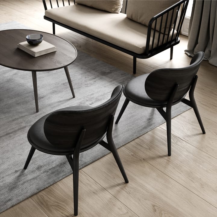 Chaise longue The Lounge Chair - cuir noir, support gris sirka - Mater