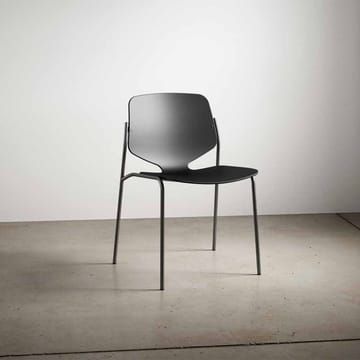 Chaise Nova Sea - black, structure en acier noir - Mater