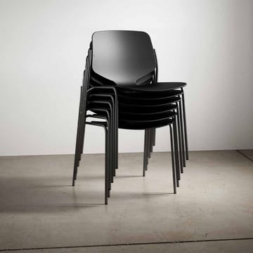 Chaise Nova Sea - black, structure en acier noir - Mater