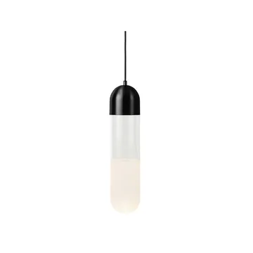 Suspension Firefly - black, verre/abat-jour en verre sablé - Mater