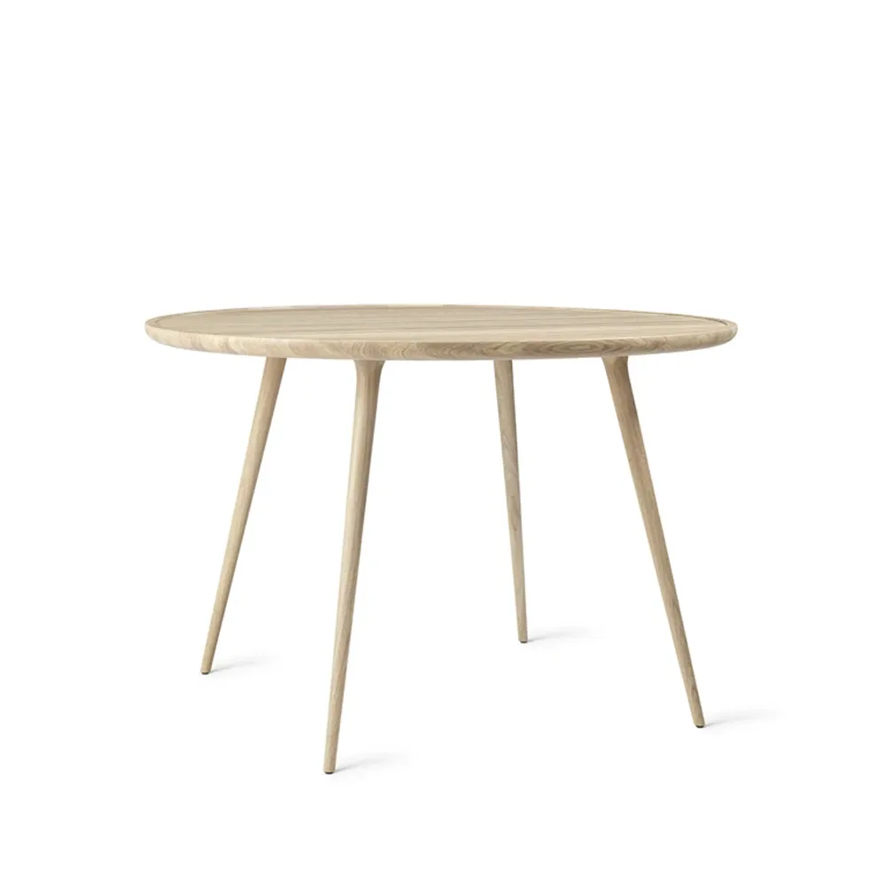 Table à manger Accent ronde, chêne pigmenté blanc laqué mat, ø110 cm Mater