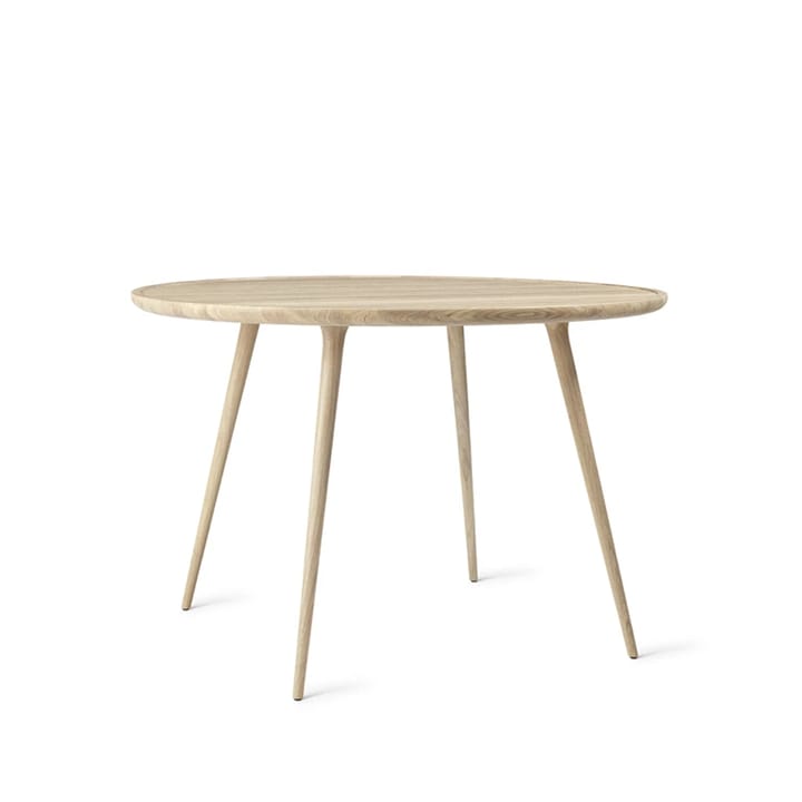 Table à manger Accent ronde - chêne pigmenté blanc laqué mat, ø110 cm - Mater