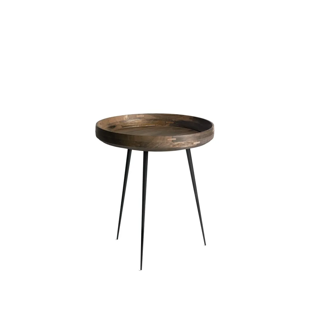 Table Bowl medium, mangue gris sirka, structure noire Mater