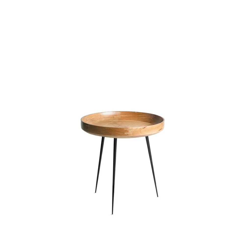 Table Bowl small, mangue nature, structure noire Mater