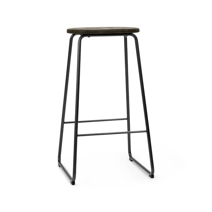 Tabouret de bar Earth -  coffee, h. 74, structure en acier noir - Mater