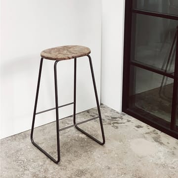 Tabouret de bar Earth -  coffee, h. 74, structure en acier noir - Mater