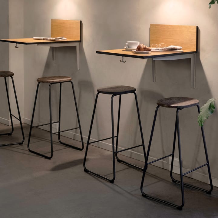 Tabouret de bar Earth -  coffee, h. 74, structure en acier noir - Mater