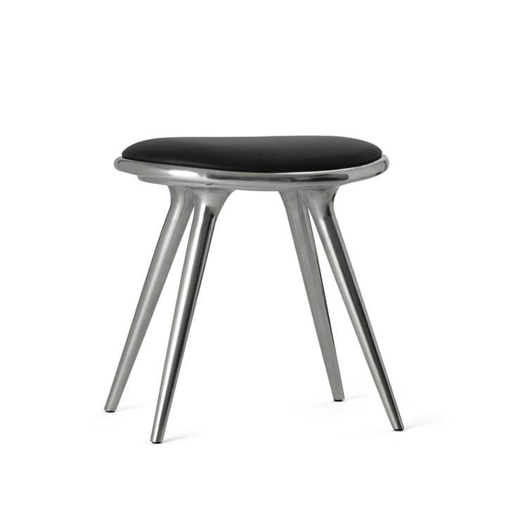 Tabouret Mater - cuir noir, structure en aluminium - Mater