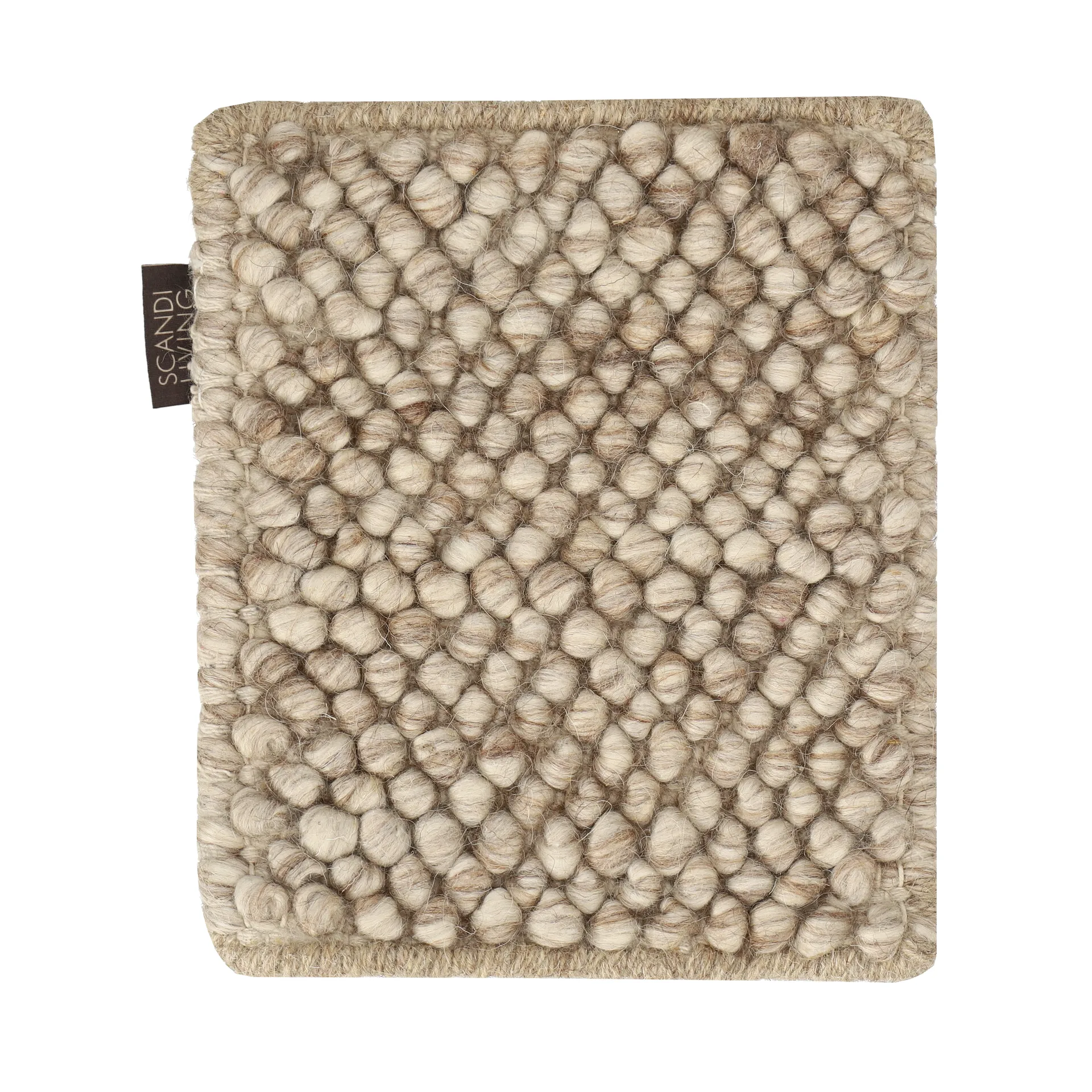 Échantillon de tapis Flock en laine, Beige Material Samples