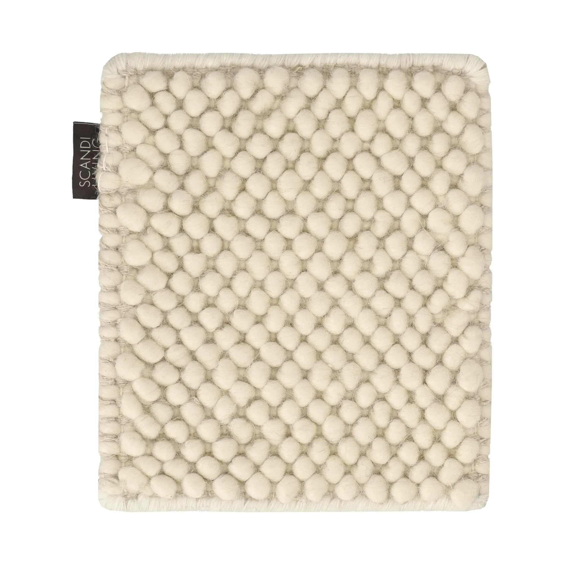 Échantillon de tapis Flock en laine, Blanc naturel Material Samples