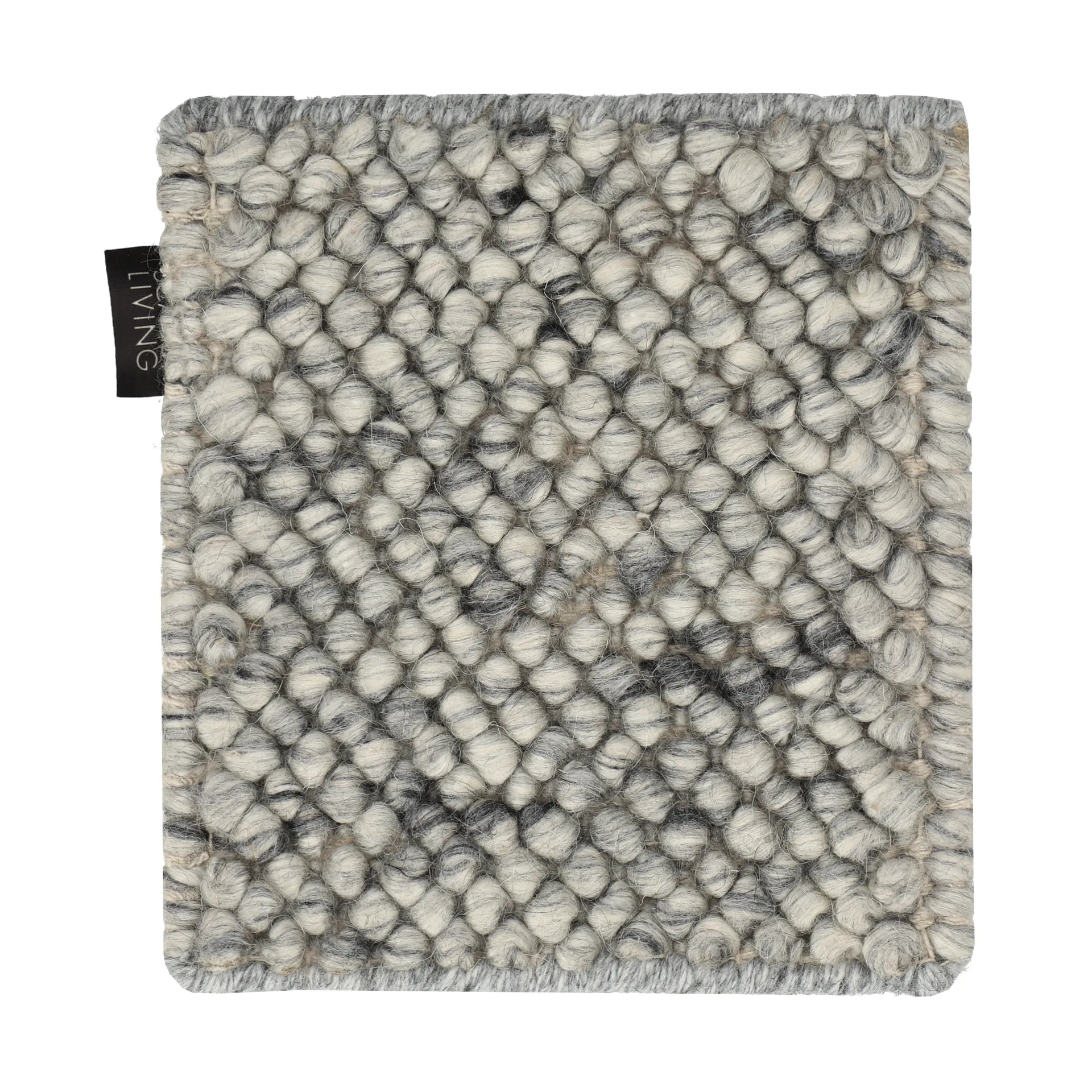 Échantillon de tapis Flock en laine, Gris naturel Material Samples