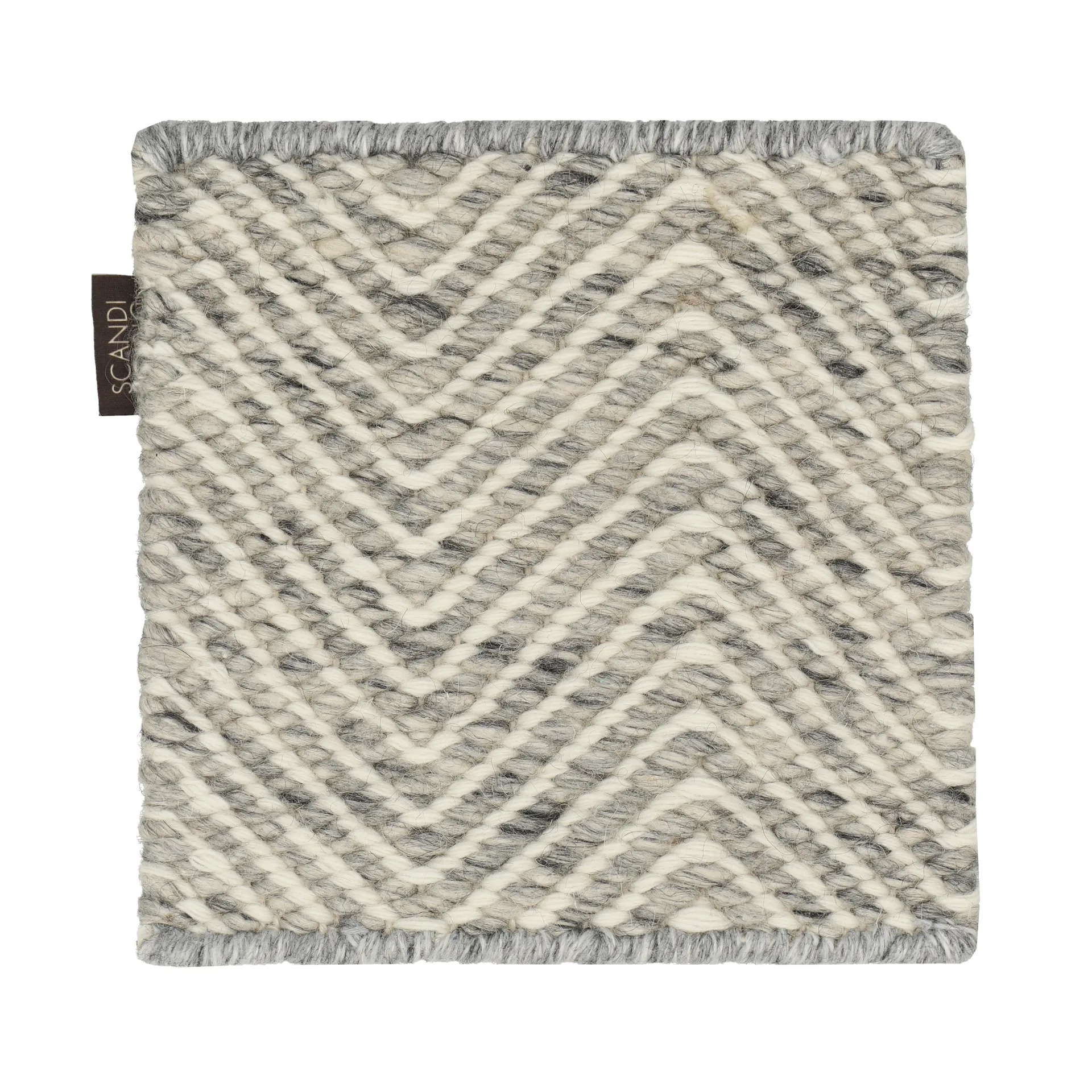 Échantillon de tapis Furrow en laine, Blanc-gris naturel Material Samples