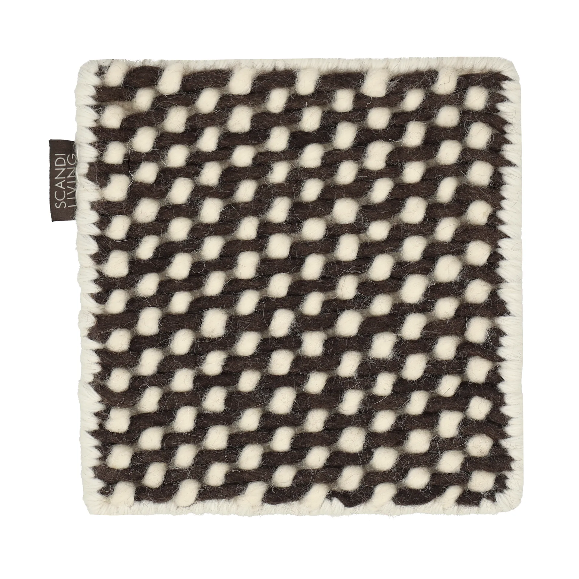 Échantillon de tapis Hill en laine, Blanc-brun Material Samples