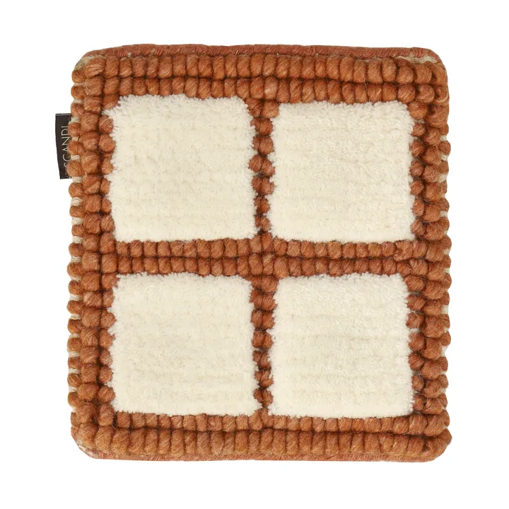 Échantillon de tapis Pasture en laine - Blanc naturel-rouille - Material Samples