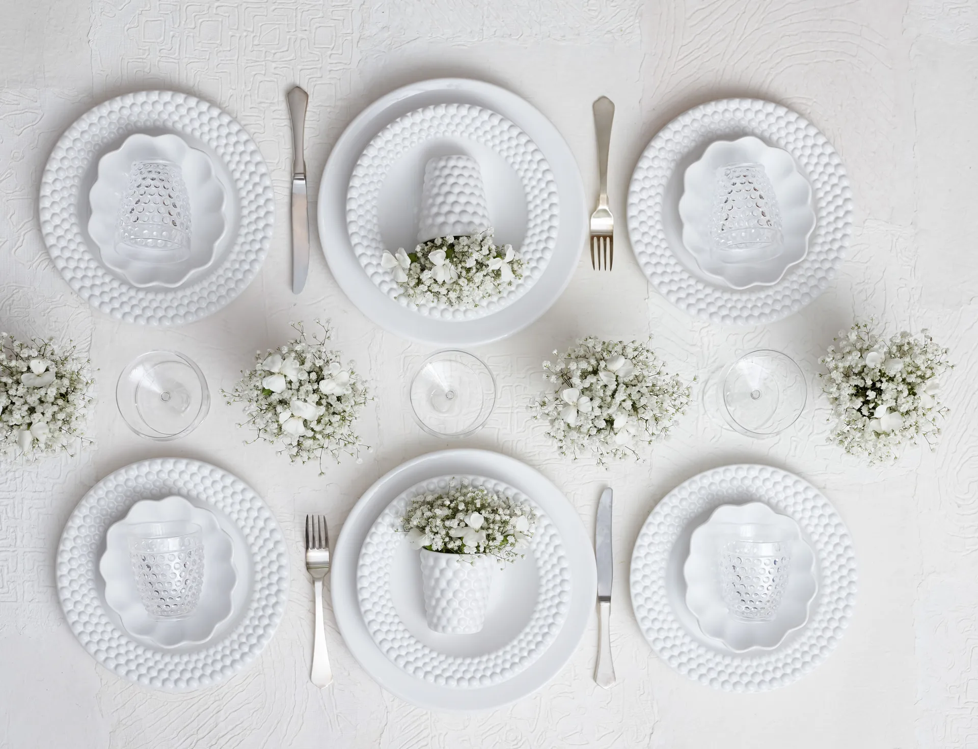 Assiette Bubbles 28 cm, Blanc Mateus