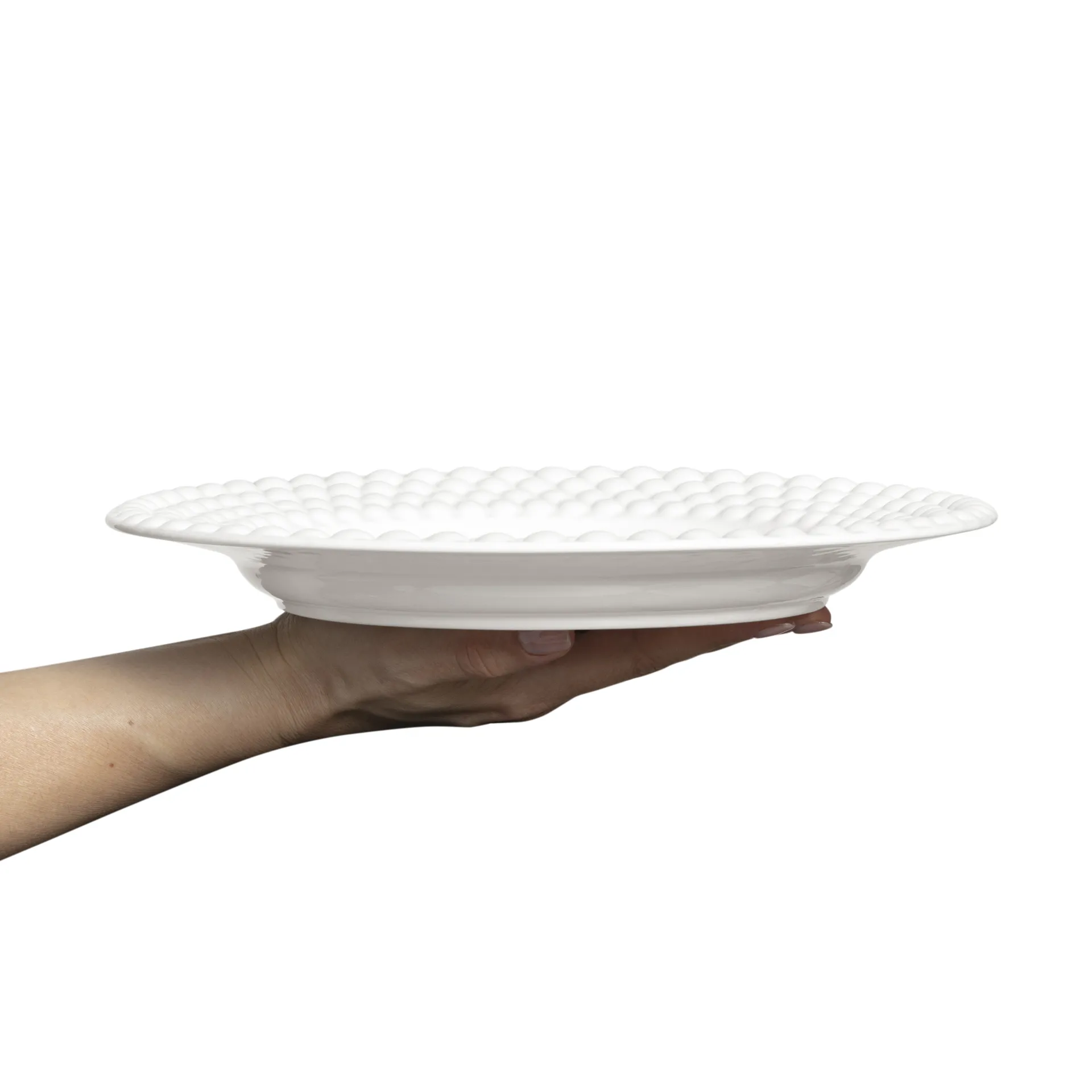 Assiette Bubbles 28 cm, Blanc Mateus