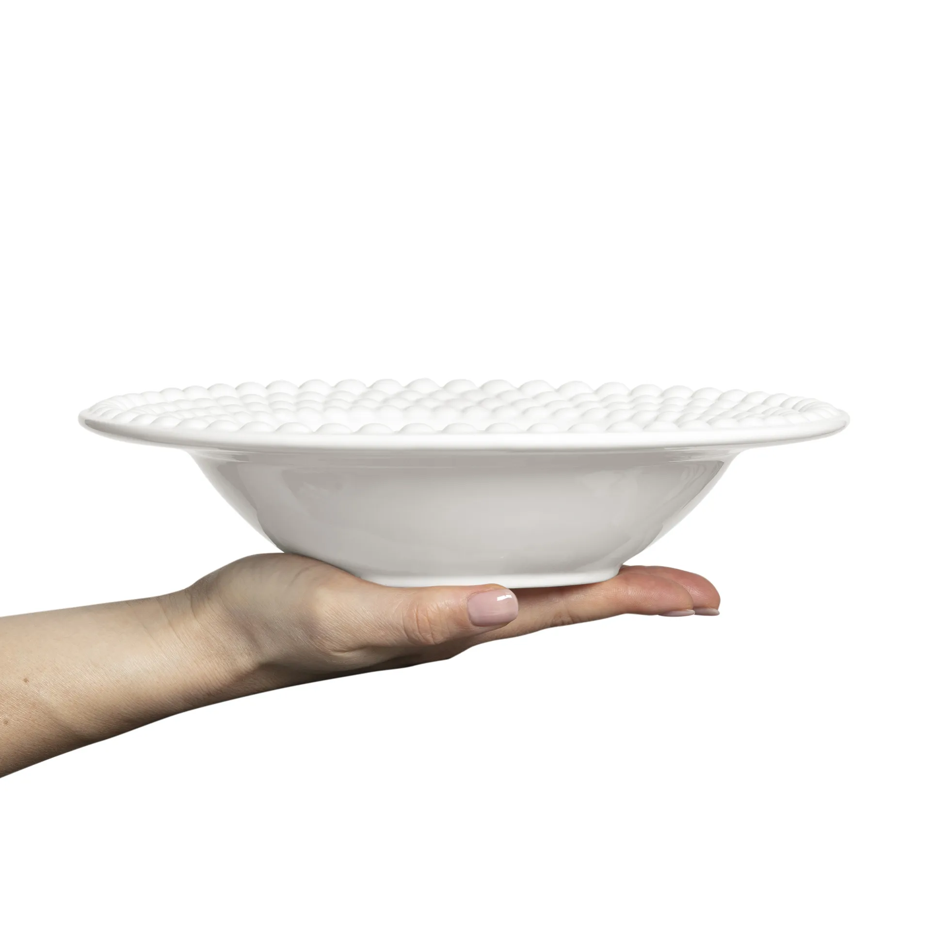 Assiette creuse Bubbles 25 cm, Blanc Mateus