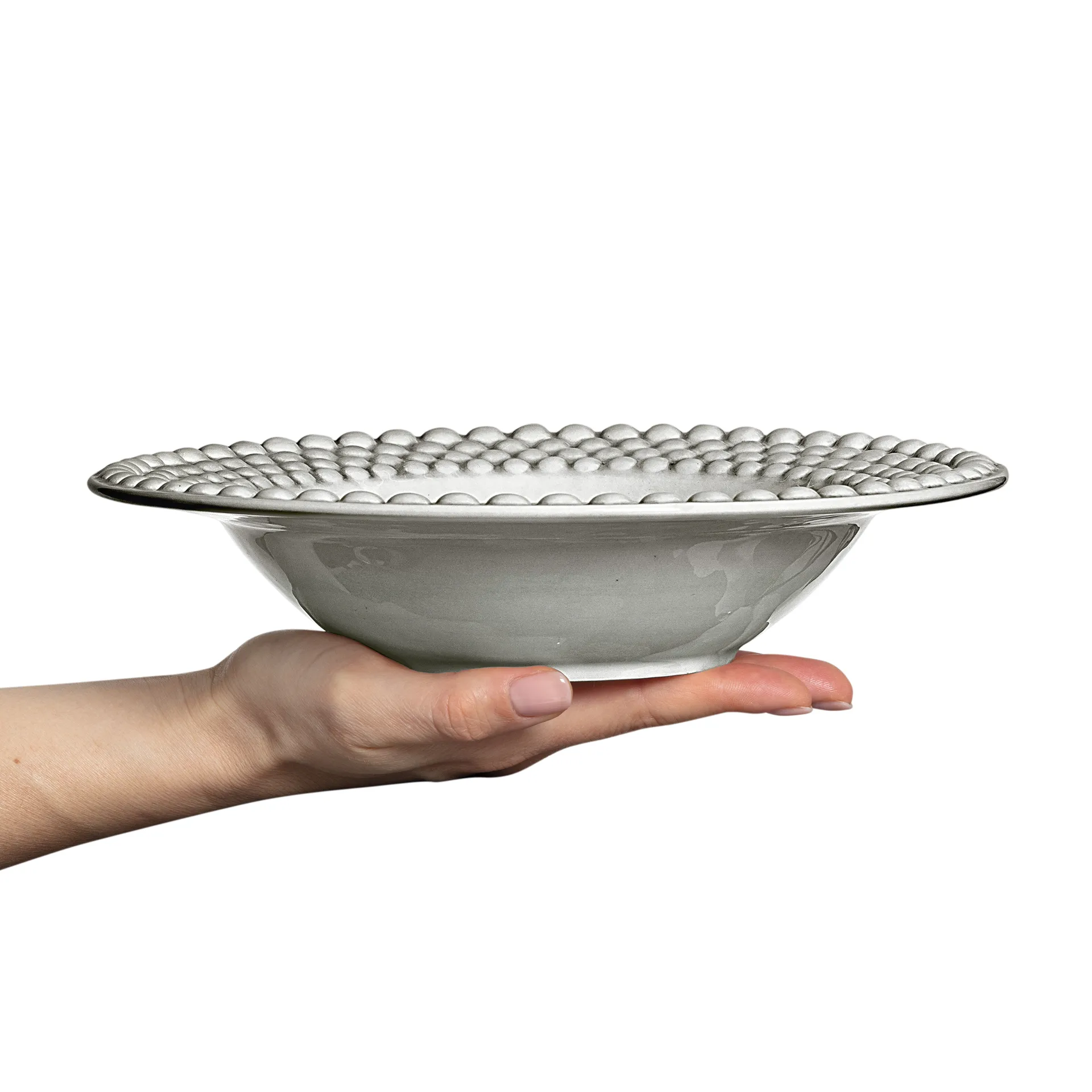 Assiette creuse Bubbles 25 cm, Gris Mateus