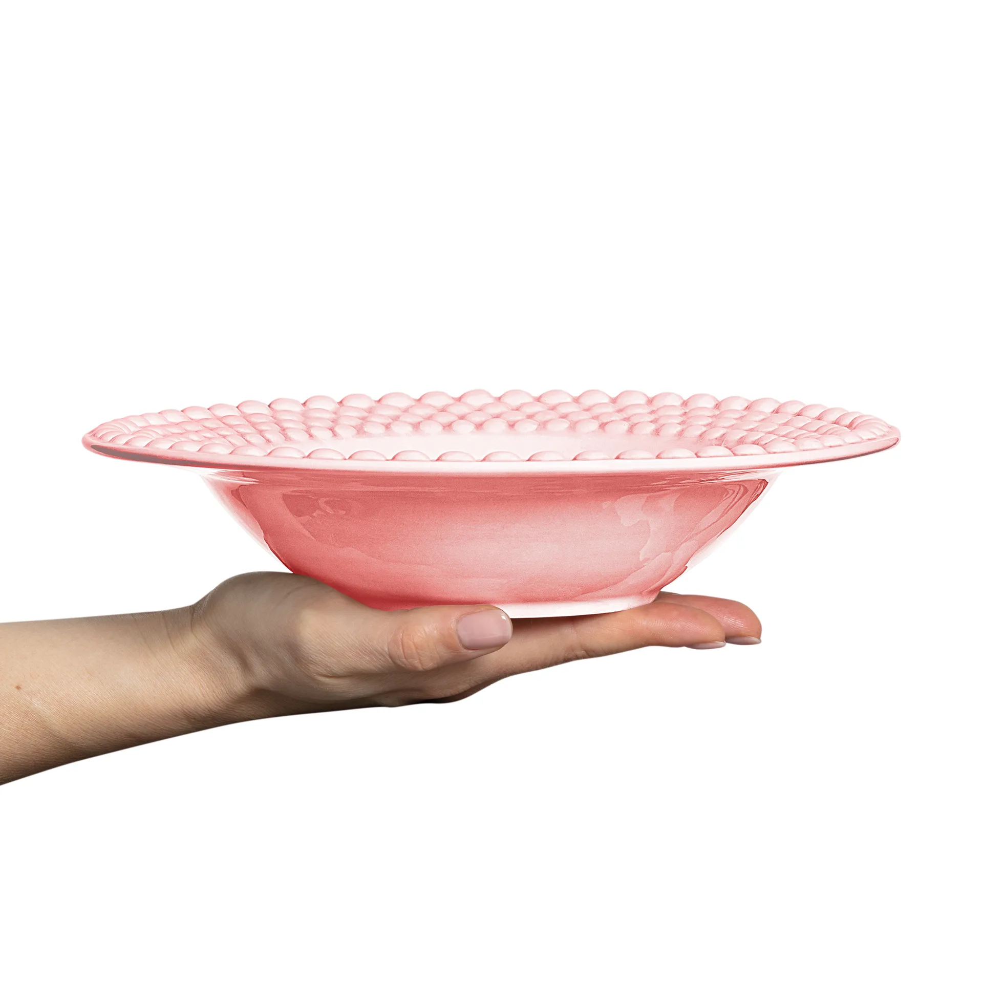 Assiette creuse Bubbles 25 cm, rose clair Mateus