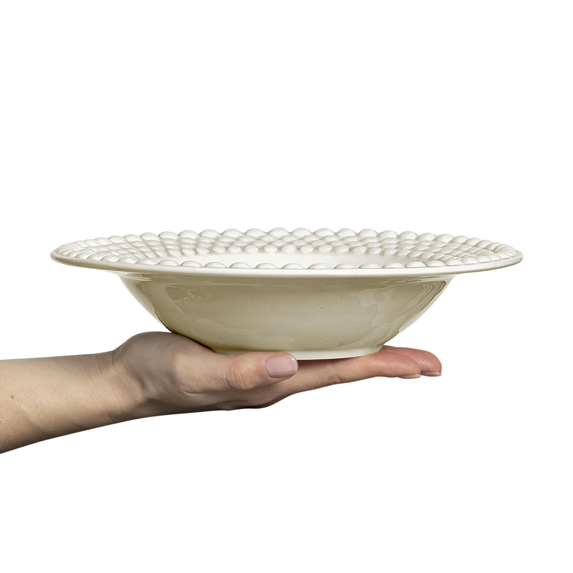 Assiette creuse Bubbles 25 cm, Sable Mateus