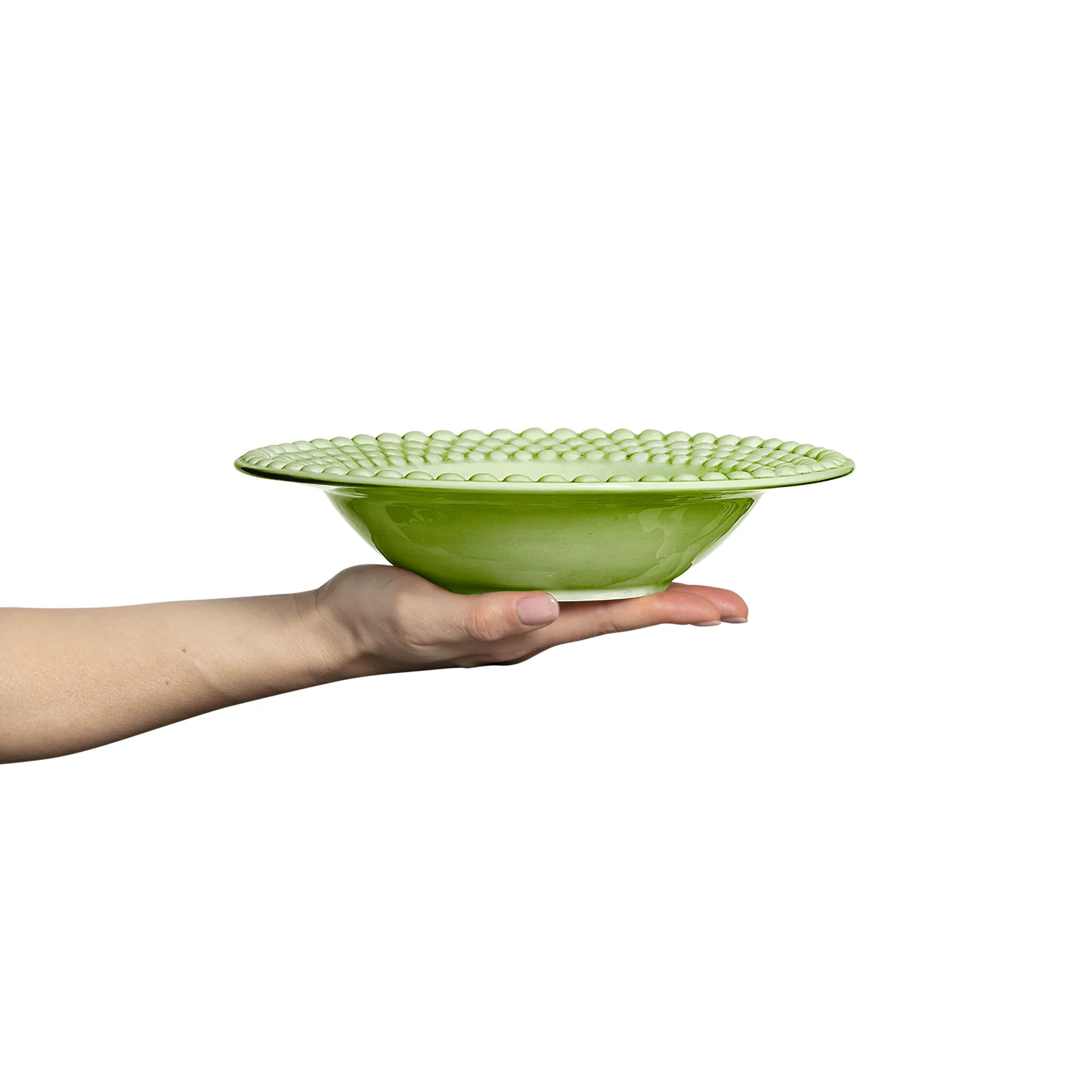 Assiette creuse Bubbles 25 cm, Vert Mateus