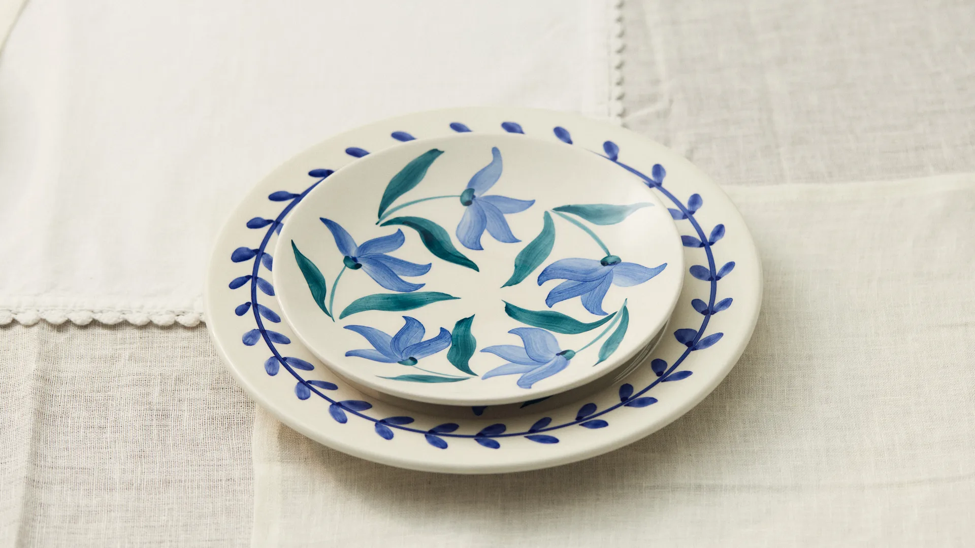 Assiette Flowers Blossom Ø20 cm, Blanc Mateus