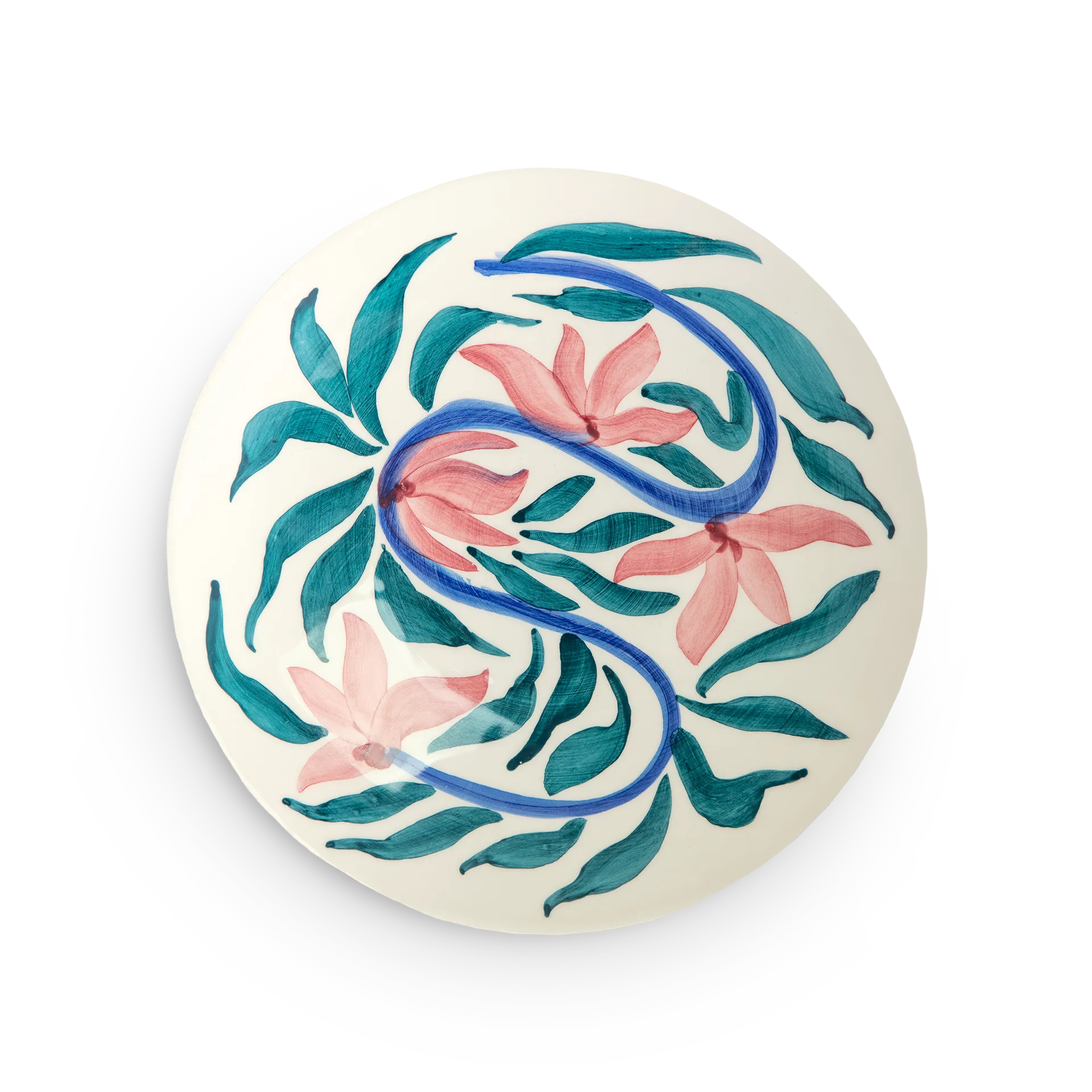 Assiette Flowers water lilies Ø20 cm, Blanc Mateus