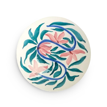 Assiette Flowers water lilies Ø20 cm - Blanc - Mateus