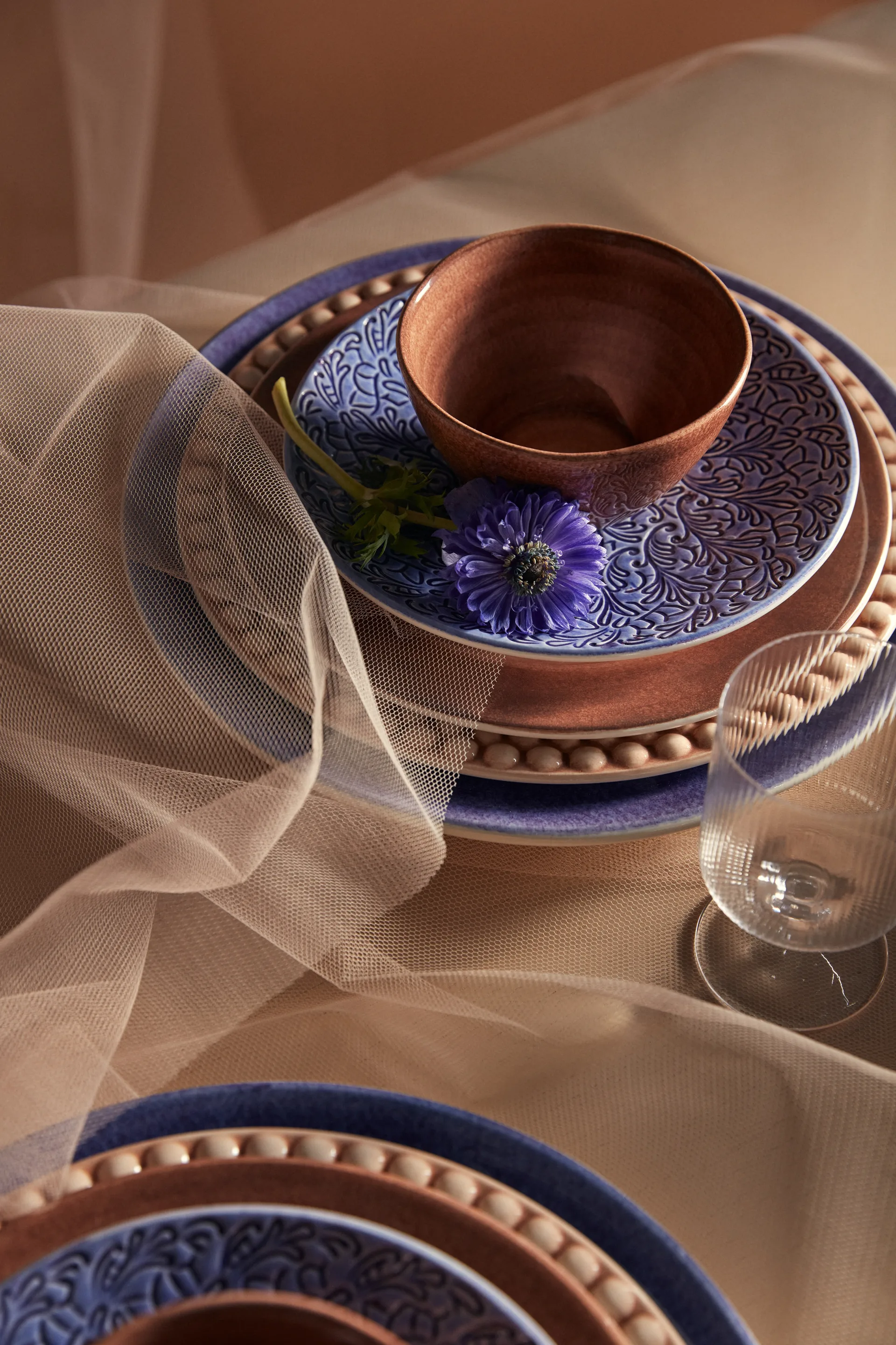Assiette Lace 20 cm, Bleu clair Mateus