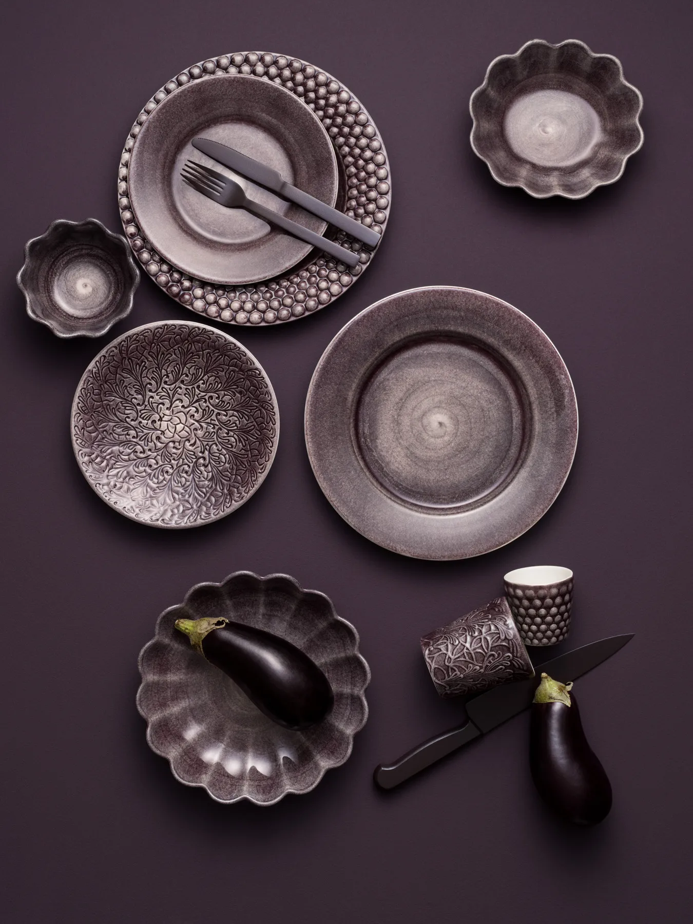 Assiette Lace 20 cm, Prune Mateus