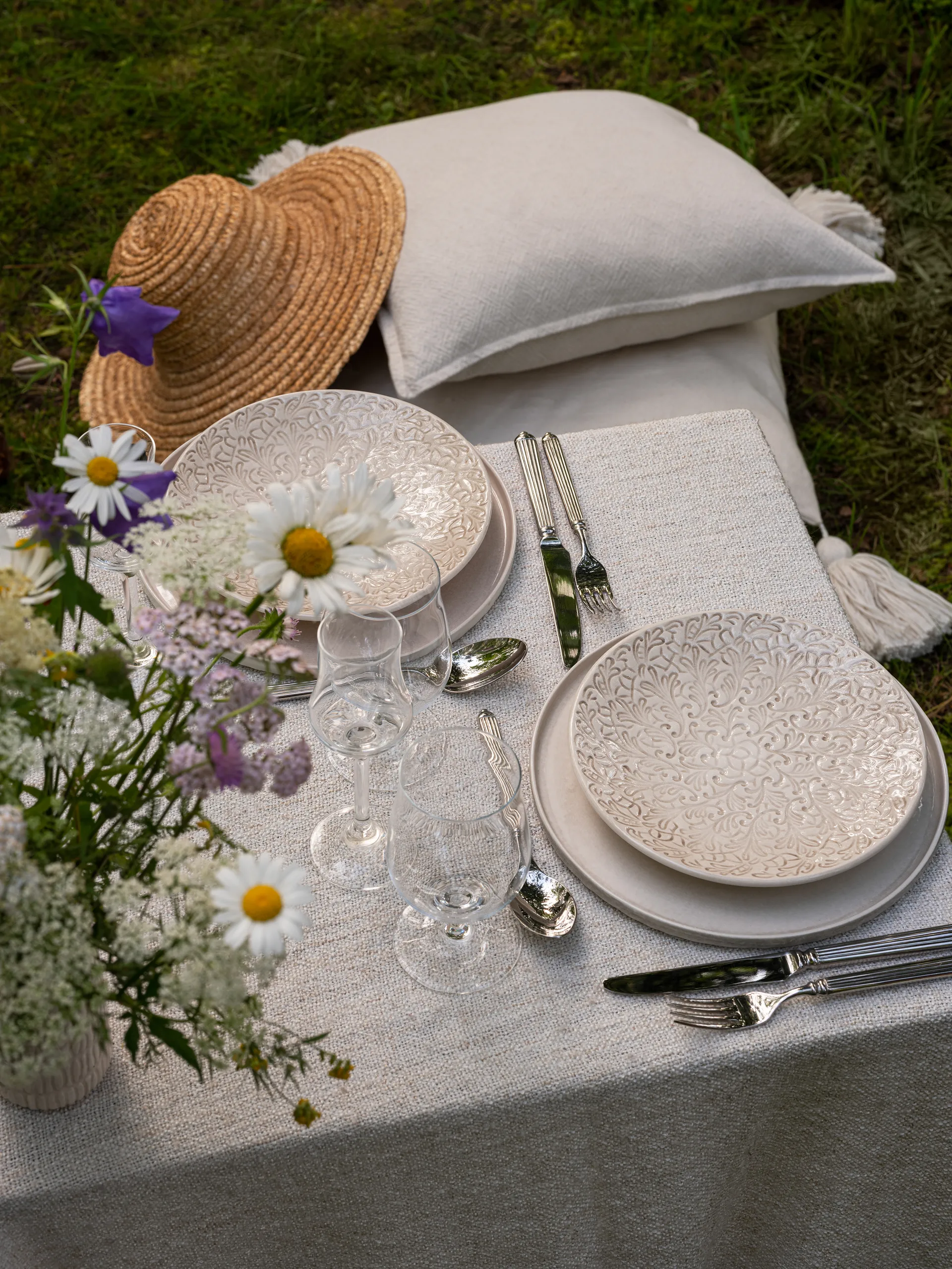 Assiette Lace 20 cm, Sable Mateus