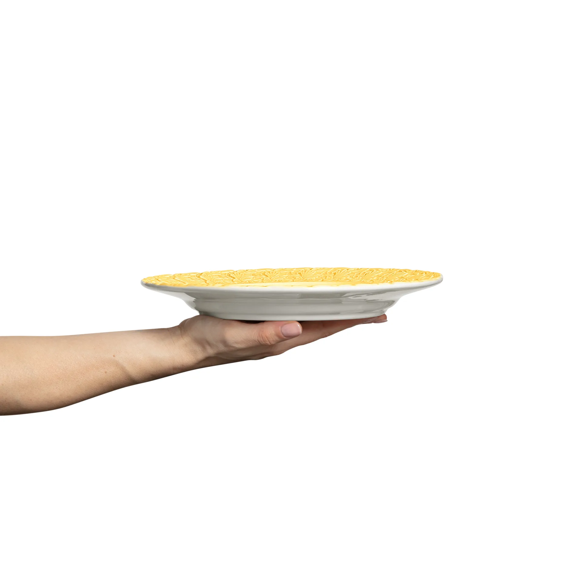 Assiette Lace 25 cm, Jaune Mateus