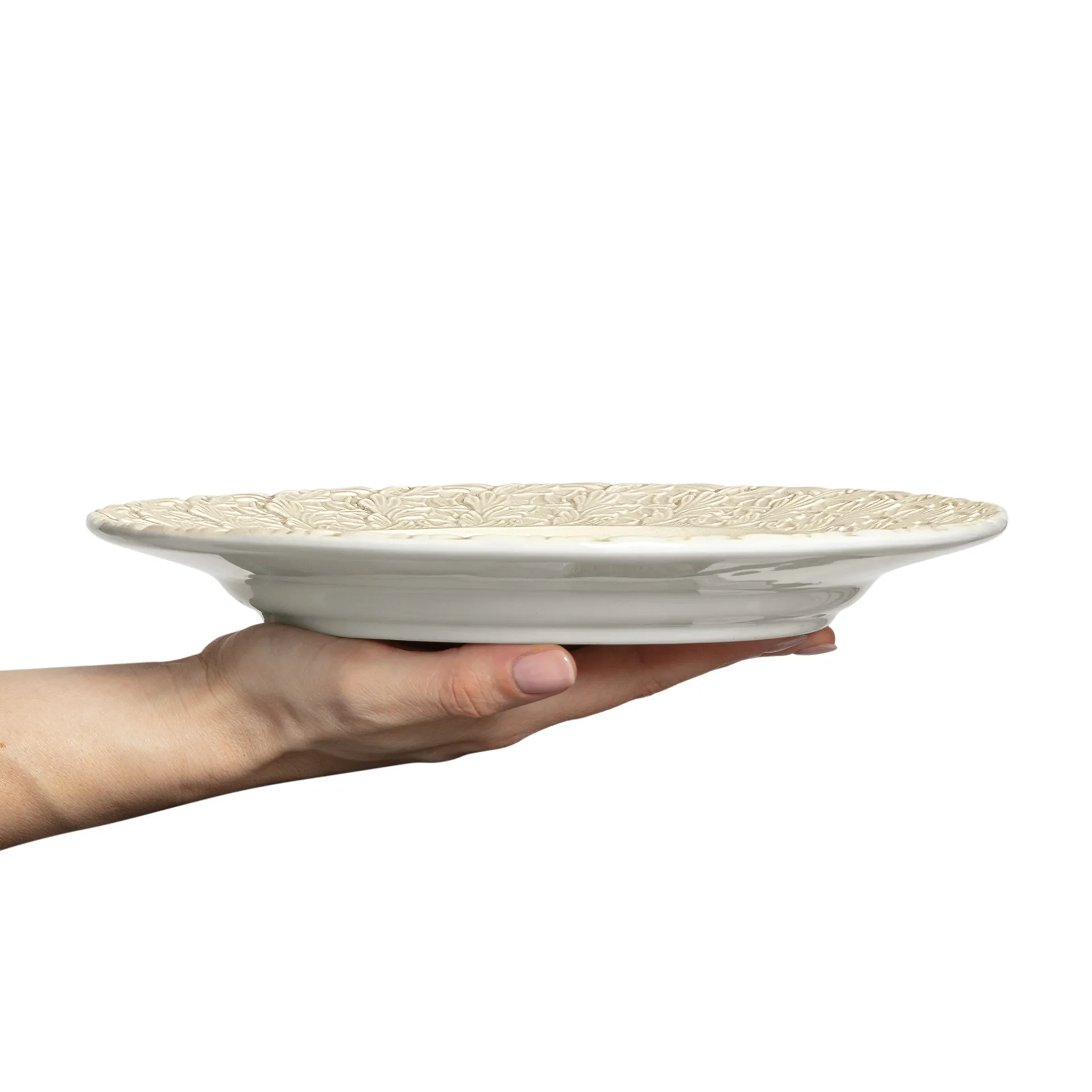 Assiette Lace 25 cm, Sable Mateus